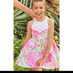 Lilly Pulitzer Pink and Green Dress with White Accents